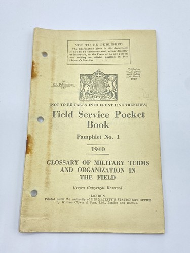 Ww2 field service pocket - service, book